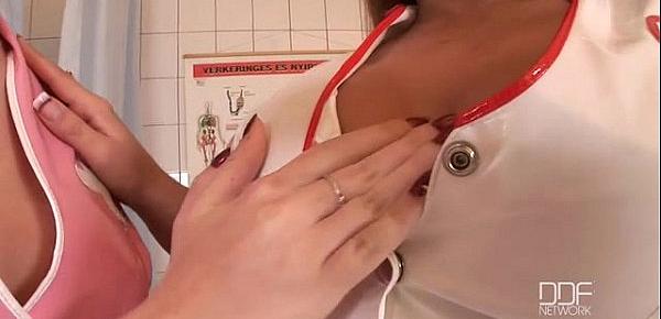  Ultra sexy Busty European nurses masturbate in clinic